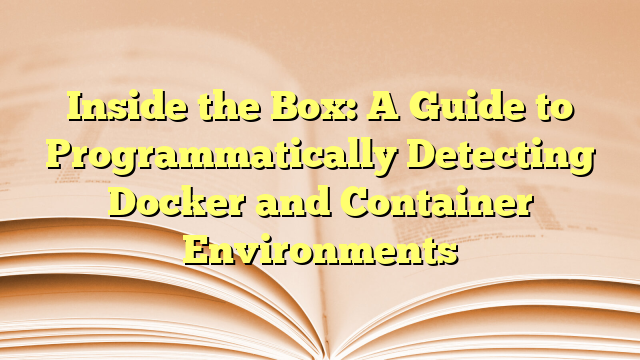 Inside the Box: A Guide to Programmatically Detecting Docker and Container Environments