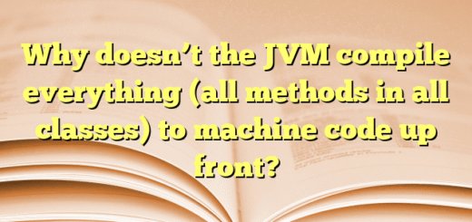 Why doesn’t the JVM compile everything (all methods in all classes) to machine code up front?